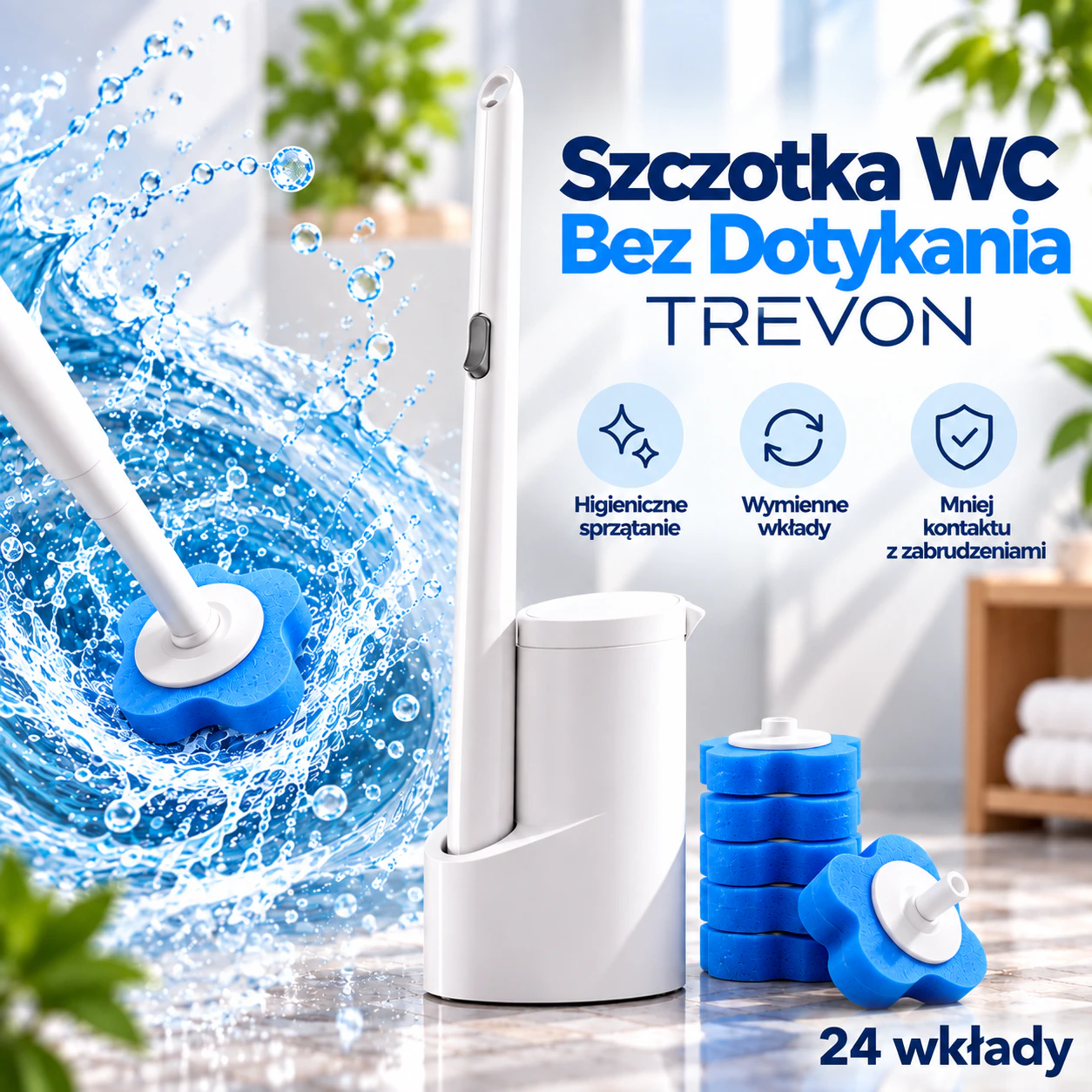 Szczotka WC Bez Dotykania TREVON 1